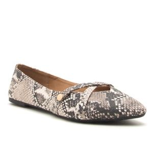 Beige/ Brown Snake Skin Pattern Flats